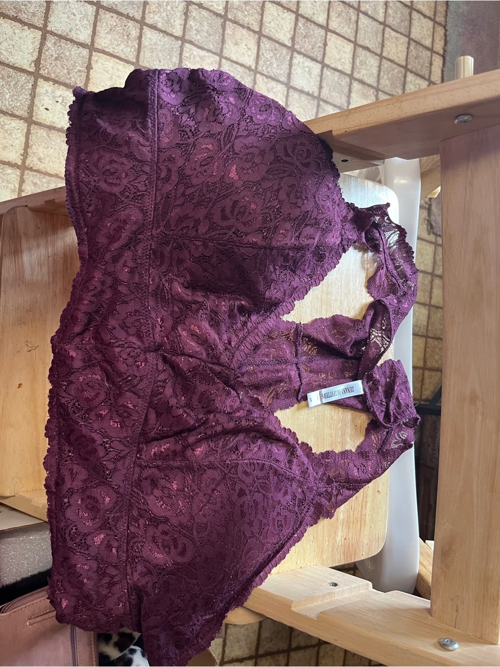 Lace Bralette in Deep Plum by